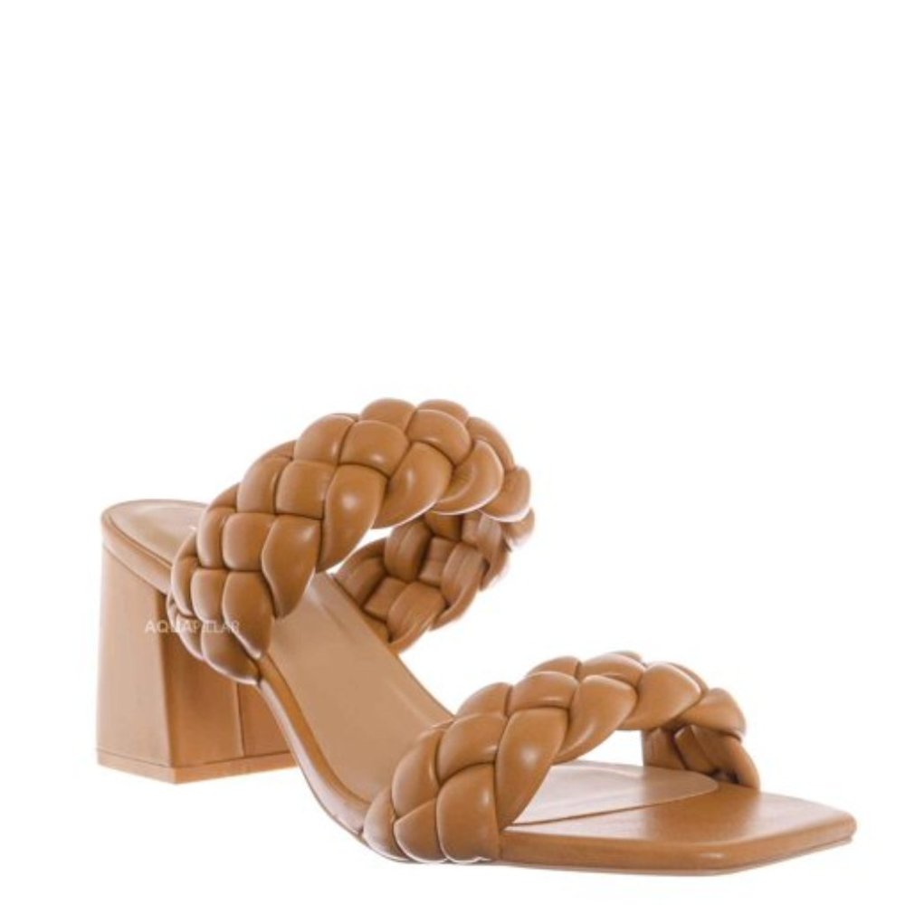 Block Heel Braided Mule